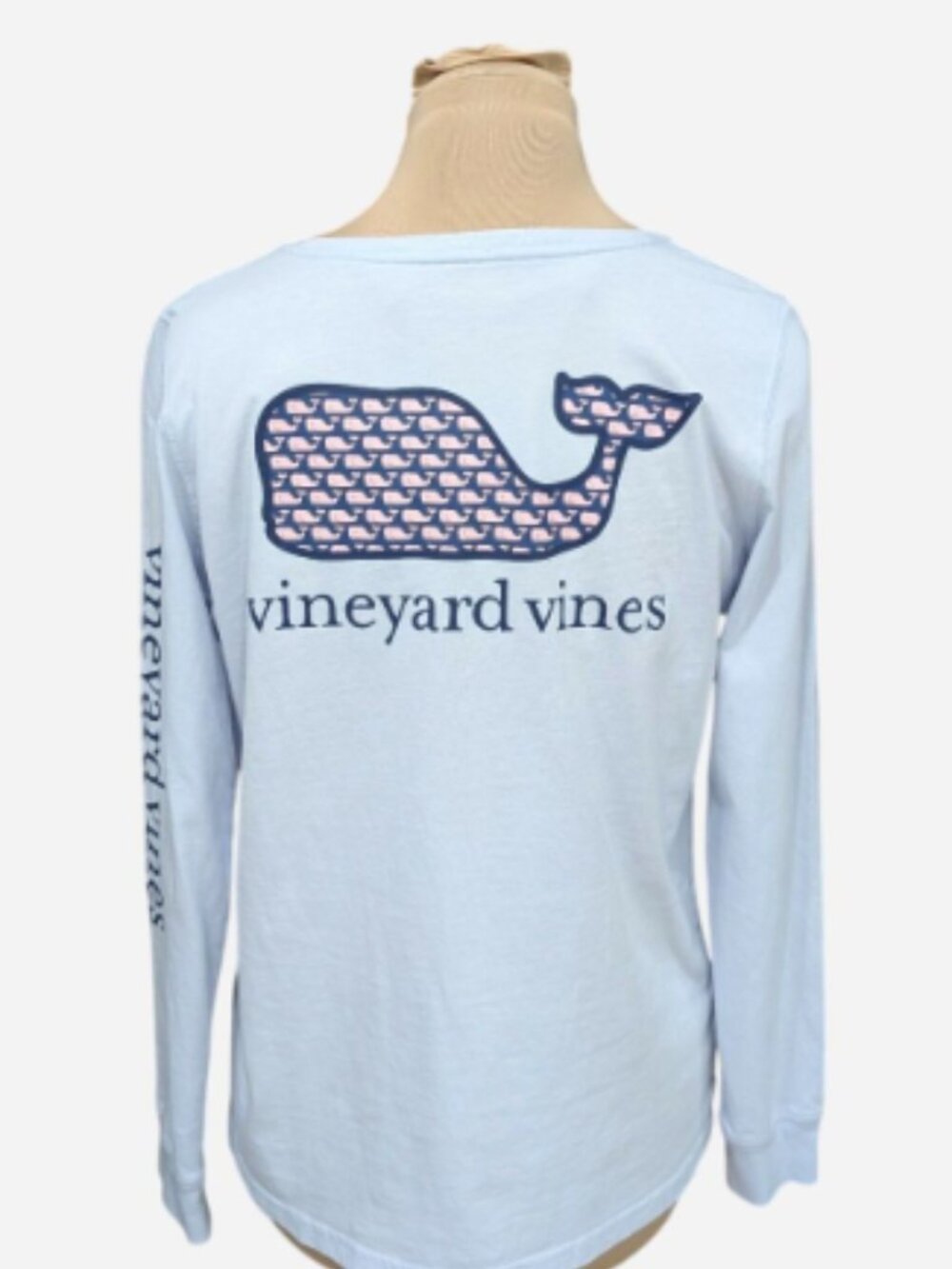 Vineyard Vines Women’s Long Sleeve Whale Pocket Blue 100% Cotton - Picture 3 of 12